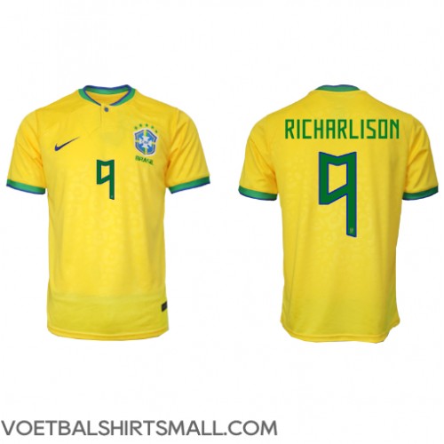 Brazilië Richarlison #9 Voetbalkleding Thuisshirt WK 2022 Korte Mouwen